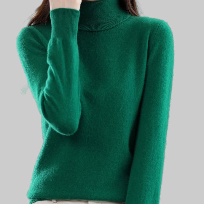 100% Merino Wool Cashmere Sweater Women Knitted Sweater Turtleneck Long Sleeve Pullovers Autumn Winter Clothing Warm Jumper Tops