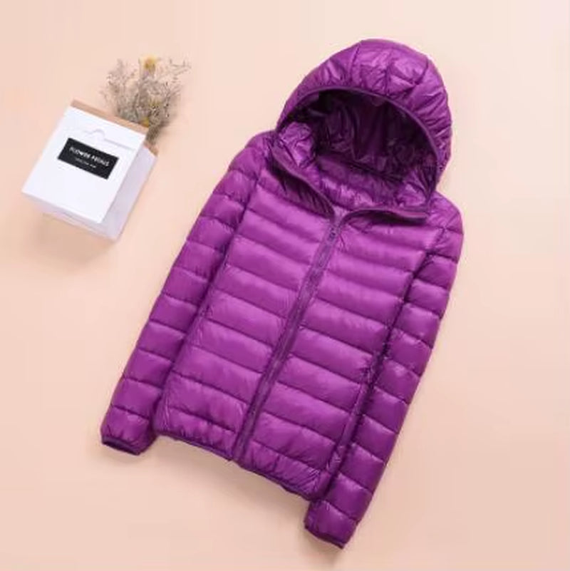 Spring Womens down Jackets Ultra Light Winter Duck down Coat Short Hoodie Puffer Jacket Parkas ED659