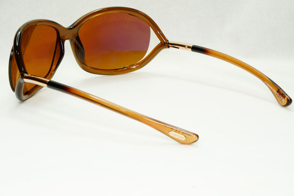 Tom Ford Sunglasses Jennifer Polarized Brown Gold Wrap Designer FT0008 TF8 48H