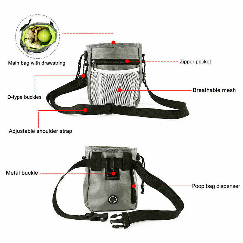 Dog Training Walking Pouch Treat Storage Bag Dispenser Obedience Snack Holder UK