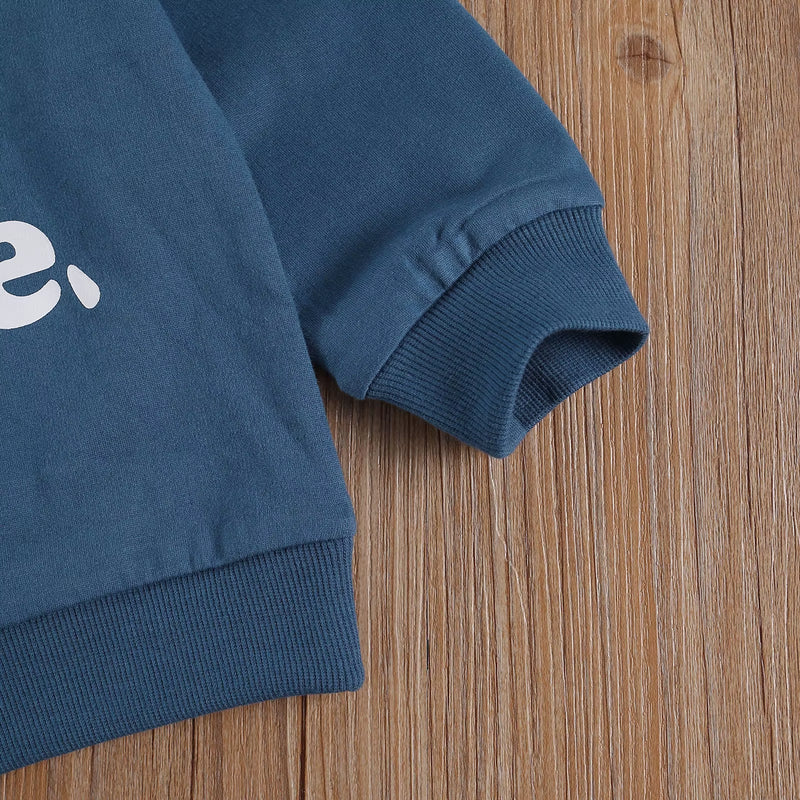 Toddler Kids Girls Boys Sweatshirts, Long Sleeve round Neck Letter Printed Casual Pullover Tops 6M-4Y Spring Autumn