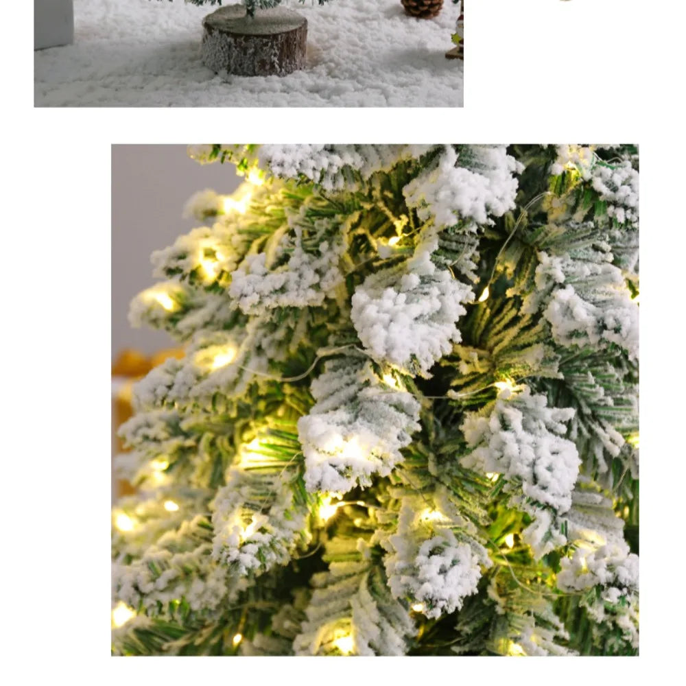 Mini Flocked Christmas Tree Pre Lit Artificial Tabletop Christmas Trees Snow Flocked Xmas Tree DIY Decorations