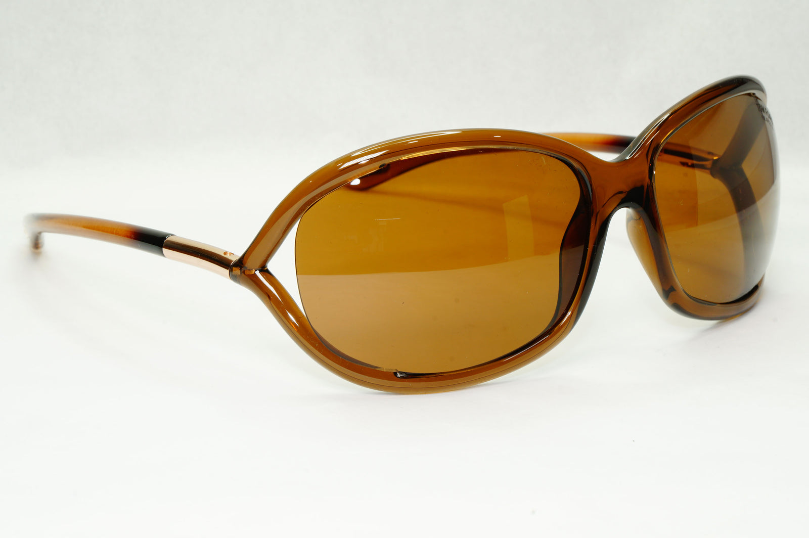 Tom Ford Sunglasses Jennifer Polarized Brown Gold Wrap Designer FT0008 TF8 48H
