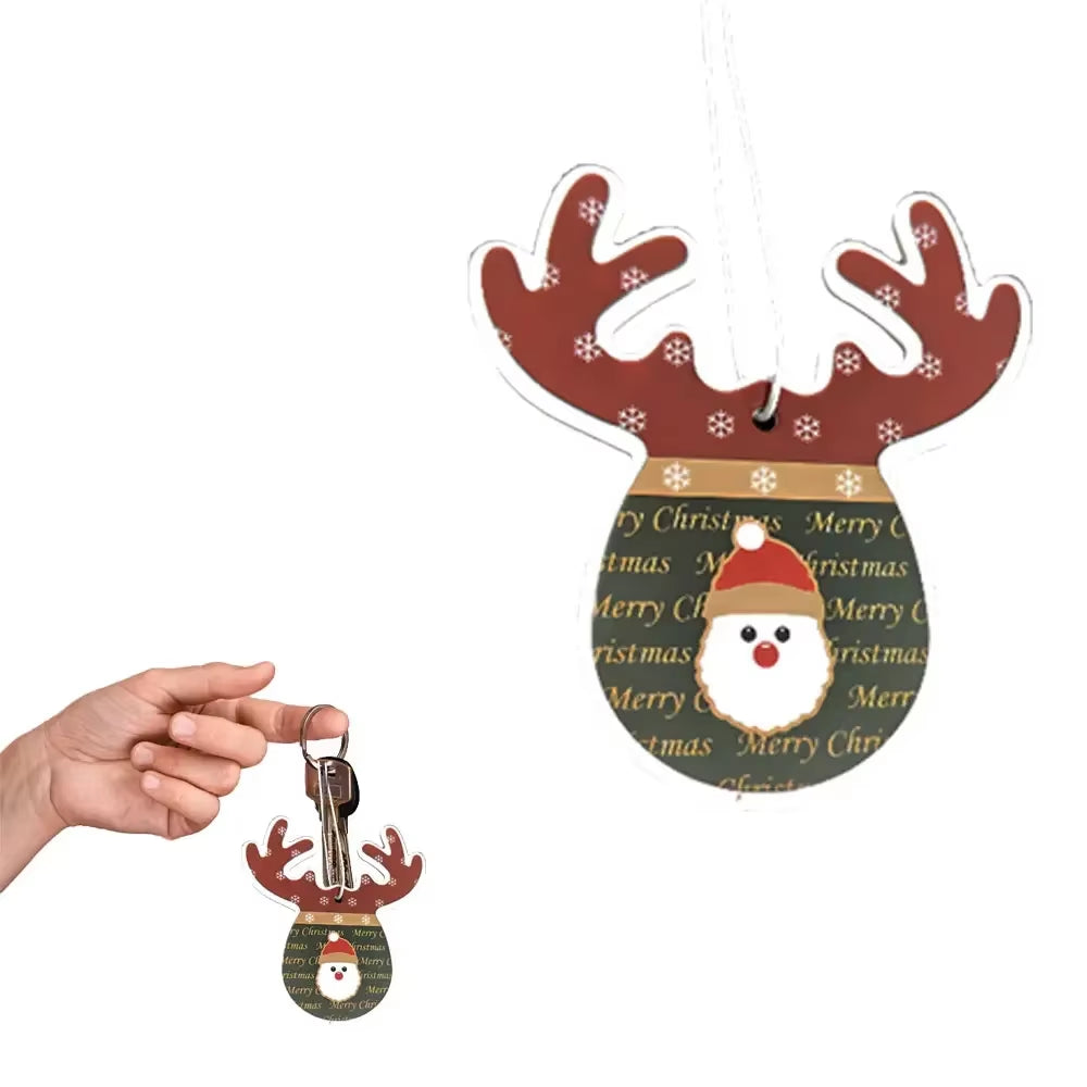1-3Pcs Christmas Cute Reindeer Style Holiday Air Freshener Hanging Paper Furniture Hanging Ornaments Home Bathroom Freshener