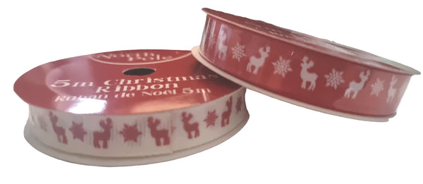 Christmas Satin Ribbon Gift Snowflake 10Mm Crafts Decoration Presents Xmas 5M