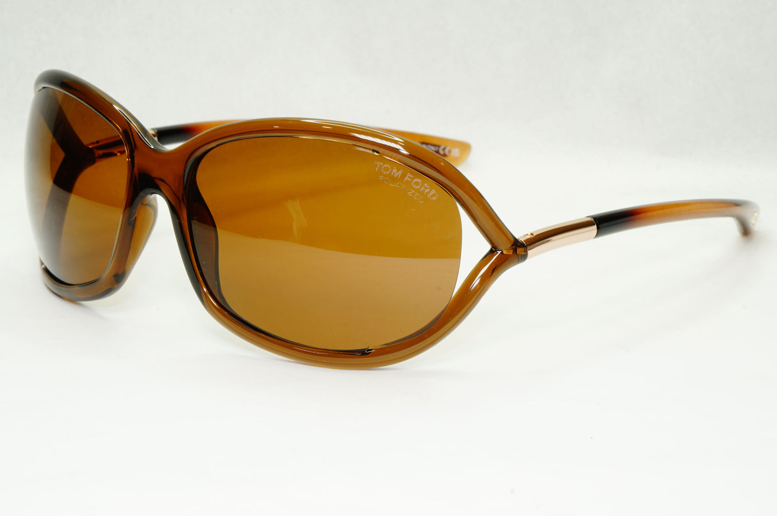 Tom Ford Sunglasses Jennifer Polarized Brown Gold Wrap Designer FT0008 TF8 48H