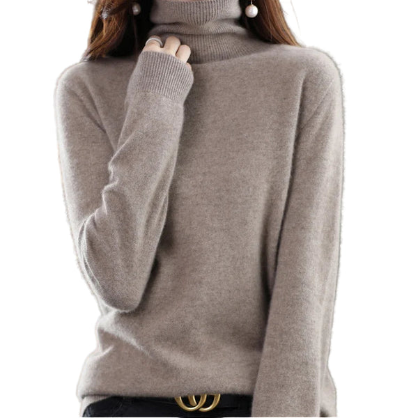 100% Merino Wool Cashmere Sweater Women Knitted Sweater Turtleneck Long Sleeve Pullovers Autumn Winter Clothing Warm Jumper Tops
