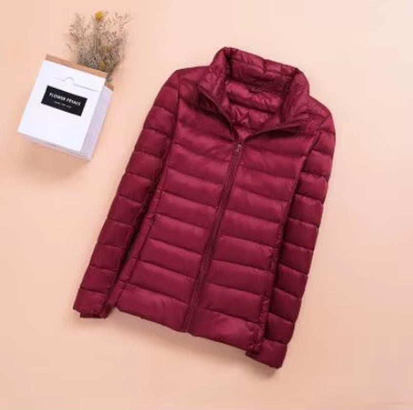 Spring Womens down Jackets Ultra Light Winter Duck down Coat Short Hoodie Puffer Jacket Parkas ED659