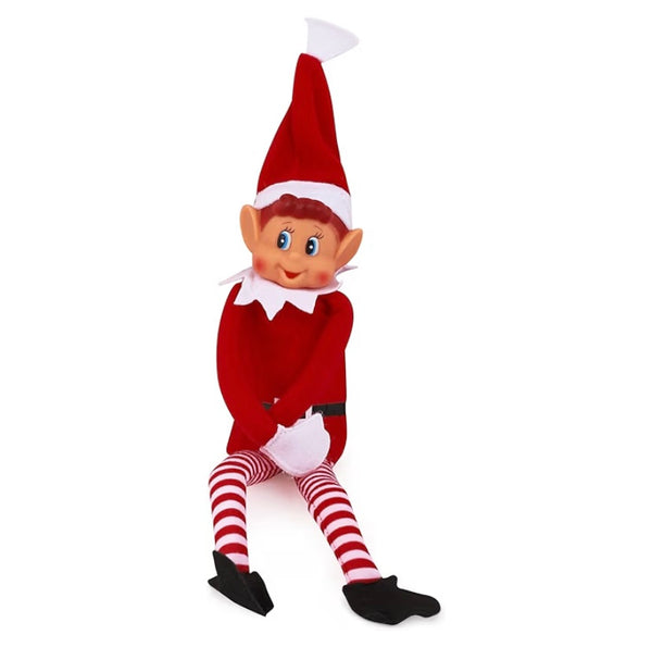 Naughty Christmas Elf 12 Inch Long Leg Soft Body Vinyl Face