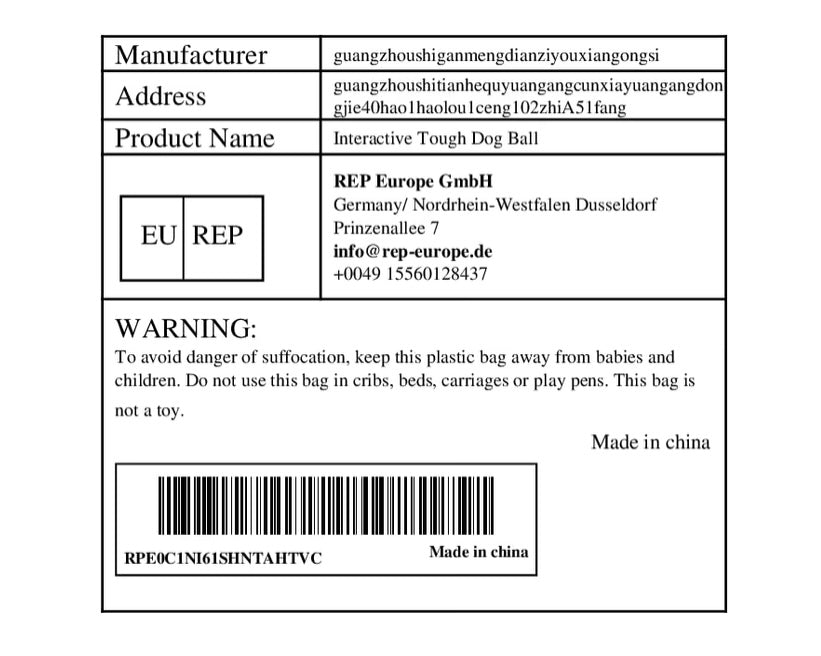 Interactive Tough Dog Ball Toy, Squeaky & Chew Proof