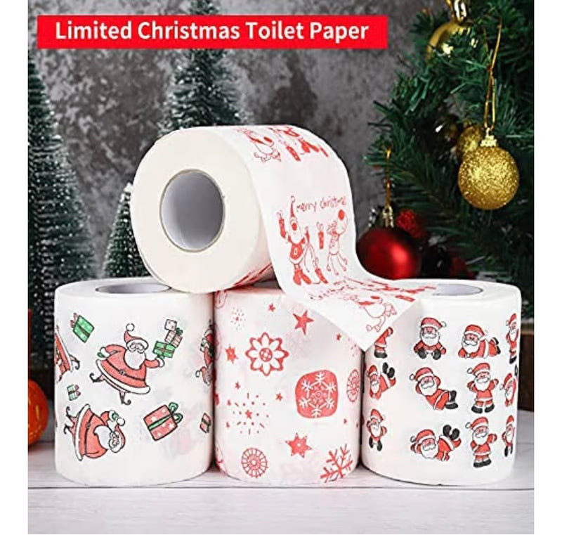 Christmas Novelty Toilet Roll Paper 4 Pack