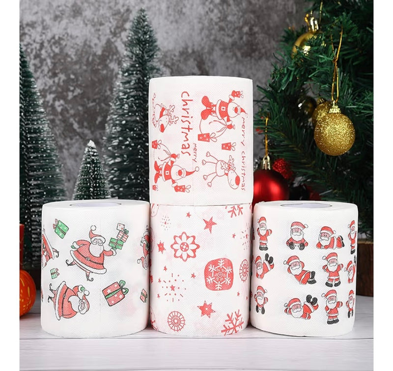 Christmas Novelty Toilet Roll Paper 4 Pack