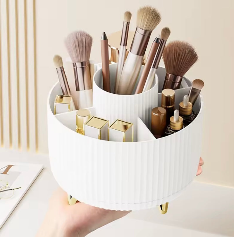 360°Rotating Makeup Desktop Cosmetic Storage Box Organizer 5 Slot Large Capacity
