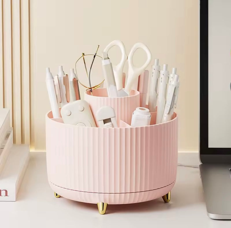 360°Rotating Makeup Desktop Cosmetic Storage Box Organizer 5 Slot Large Capacity