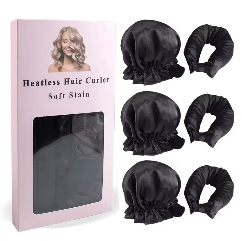 3pc Satin Heatless Curling Set - Soft Overnight Curling Headband