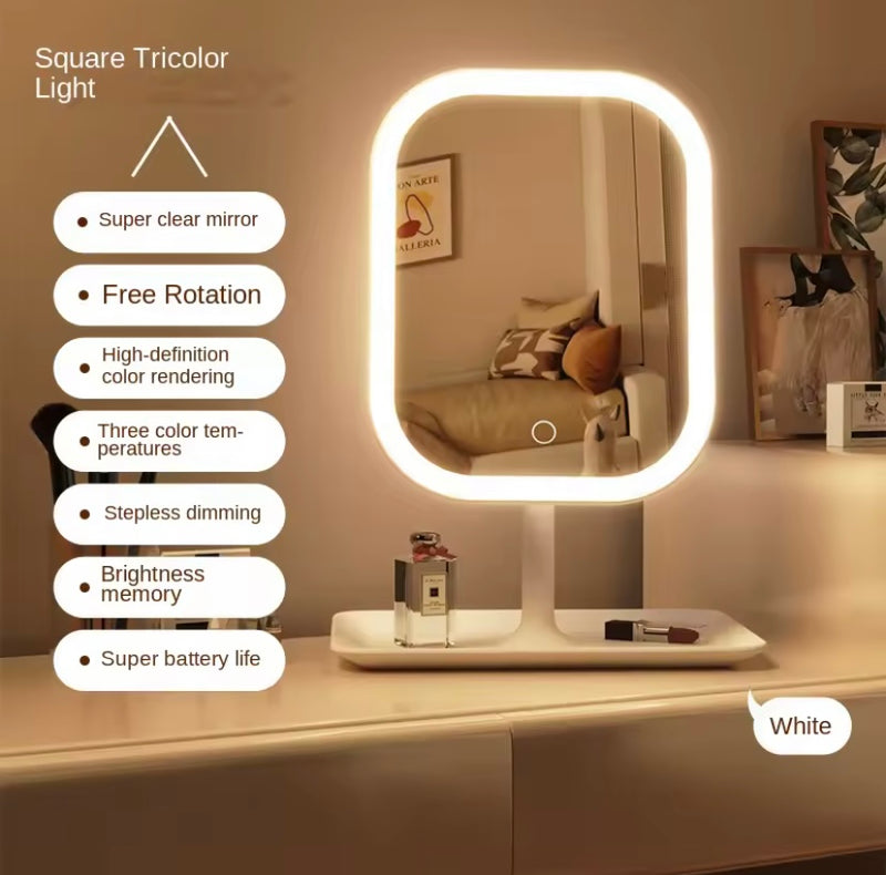 Desktop Vanity Mirror 3 Colour Light LED Makeup Mirror