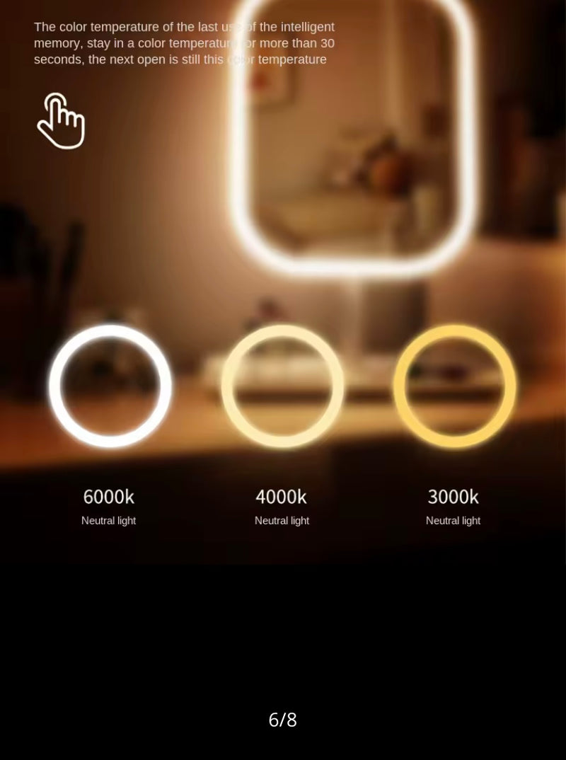 Desktop Vanity Mirror 3 Colour Light LED Makeup Mirror