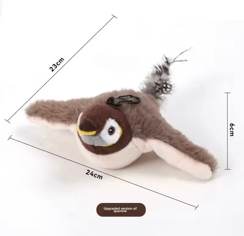 Simulated Bird Interactive Cat Toy - Rechargeable Chirping Flapping Bird