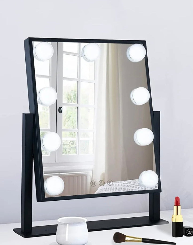 Hollywood Vanity Mirror with 9 LED Bulbs, 3 Colour Lighting Modes