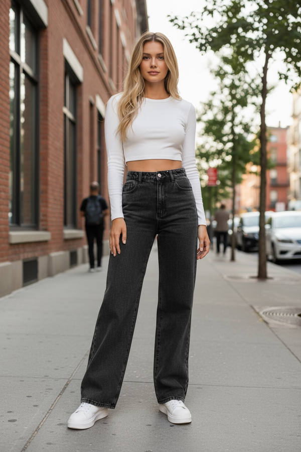 Women's High Waist Slimming Leg Baggy Jeans