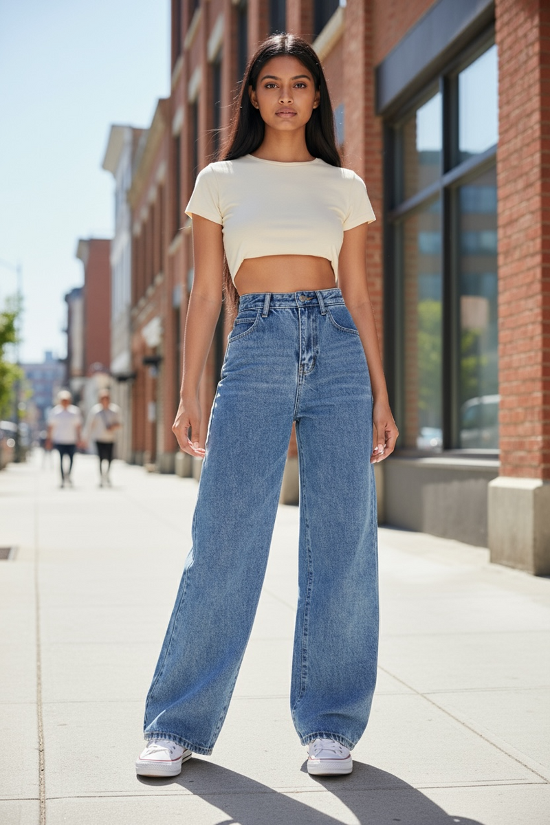 Women's High Waist Slimming Leg Baggy Jeans