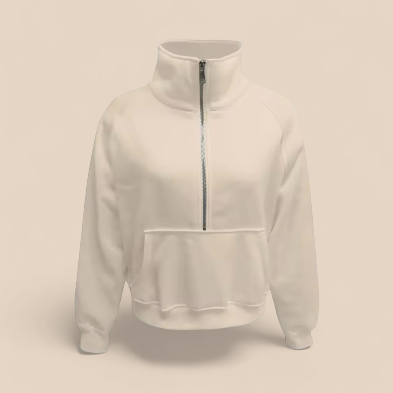 Trendy women's oversized half zip sweatshirt