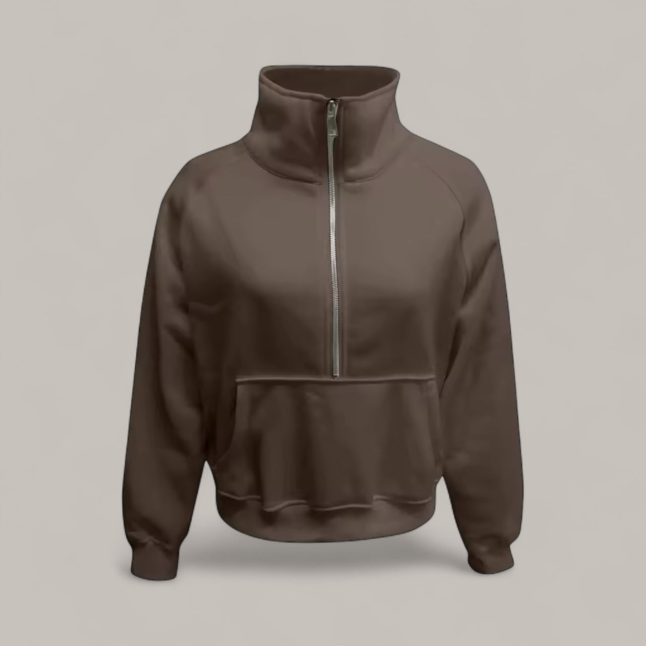 Trendy women's oversized half zip sweatshirt
