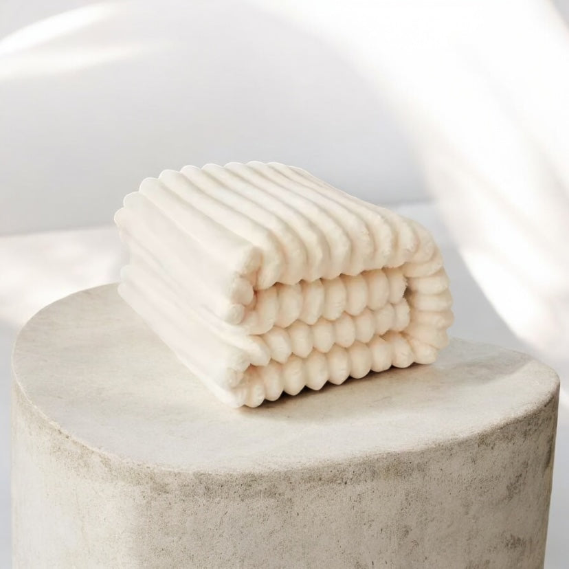 Soft Luxurious Throw Blanket with Decorative Stripes