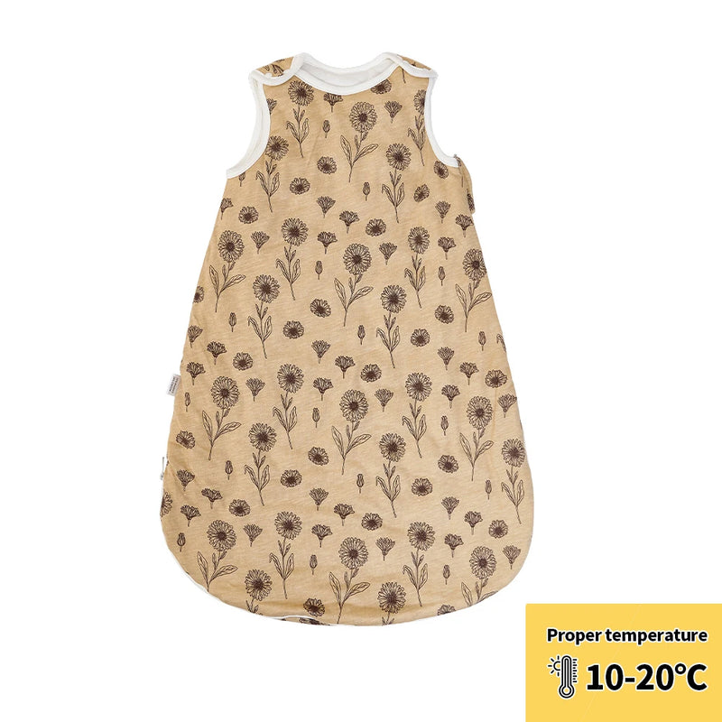 Newborn Baby Sleeping Bag Bamboo Cotton Warm Wearable Winter Print Vest Sleeveless Sleeping Sack
