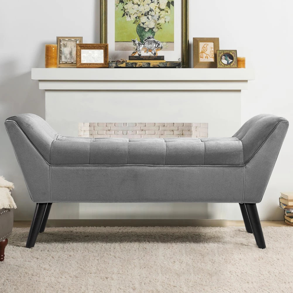 Modern Design Luxury Feel Tufted Button Bench & Chaise Lounge