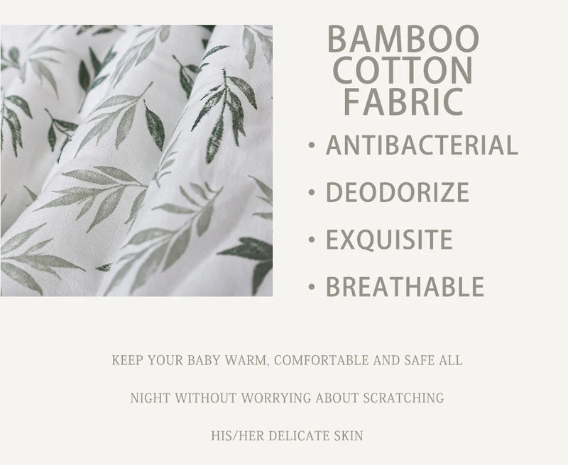 Newborn Baby Sleeping Bag Bamboo Cotton Warm Wearable Winter Print Vest Sleeveless Sleeping Sack