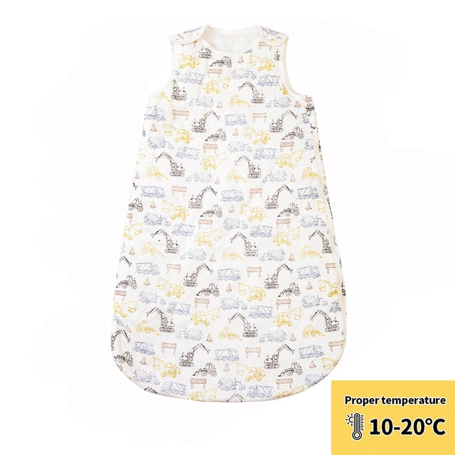 Newborn Baby Sleeping Bag Bamboo Cotton Warm Wearable Winter Print Vest Sleeveless Sleeping Sack