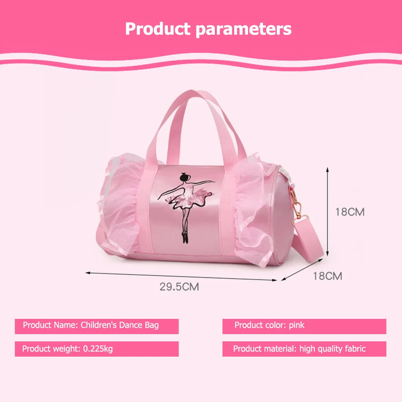 2022 New Ballet Dance Bags Pink  Girls Sports Dance Kids Backpack Baby Barrels Package Bag Costume Clothes Shoes Dress Handbag