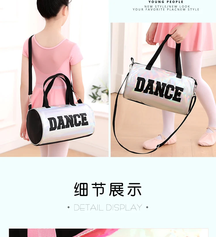 Ballet Bag For Girls Pink laser shiny Gym Bags Rucksack drum bag Rose Ballet Dance Bag Women Ballet Sports Dance Backpacks