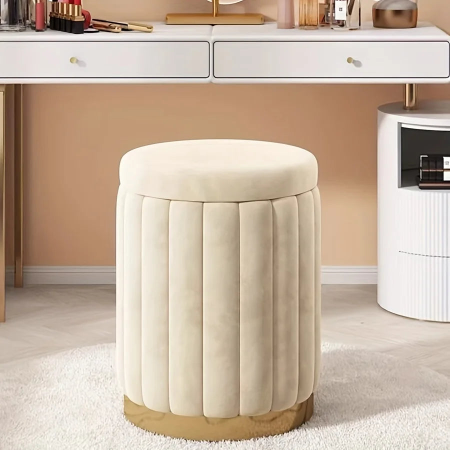 Elegant Vanity Storage Stool