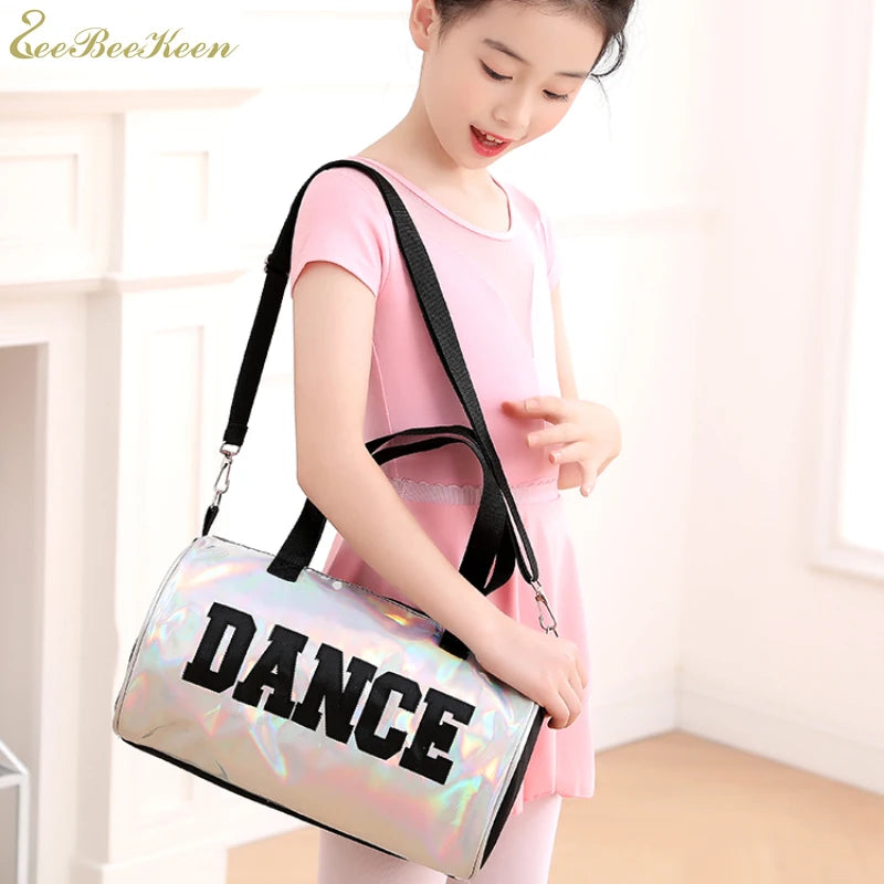 Ballet Bag For Girls Pink laser shiny Gym Bags Rucksack drum bag Rose Ballet Dance Bag Women Ballet Sports Dance Backpacks