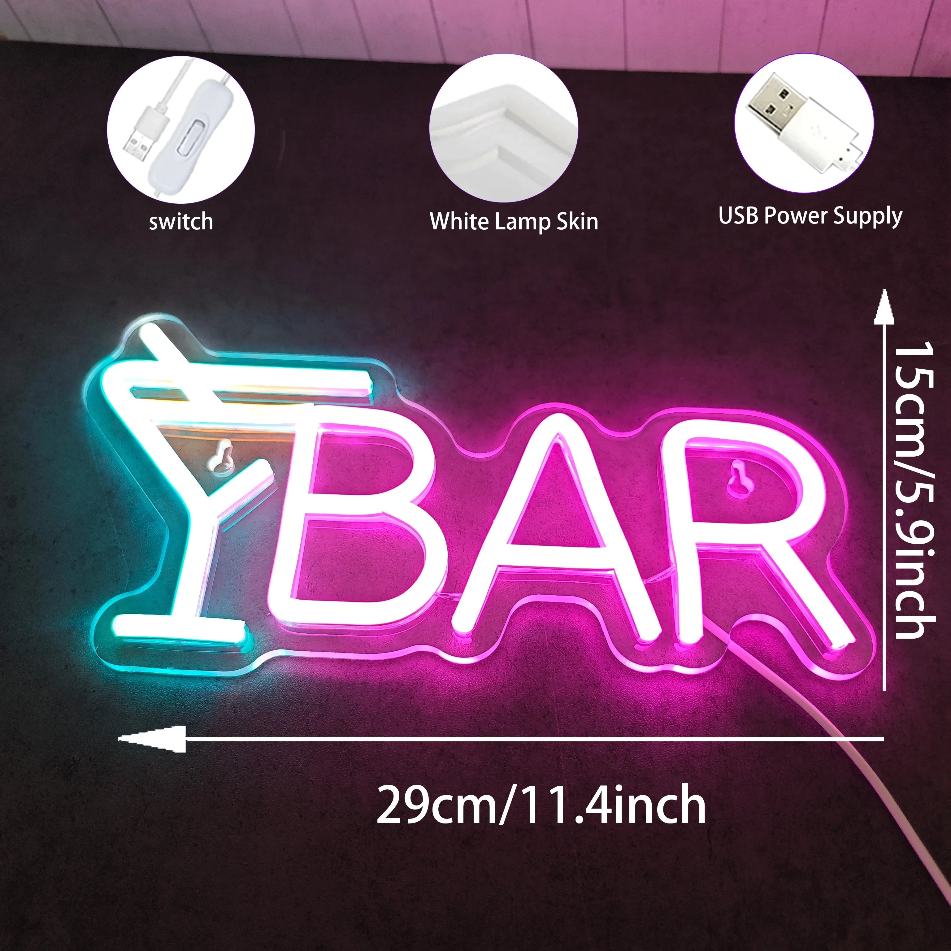 Novelty Neon LED Bar Cocktail Sign