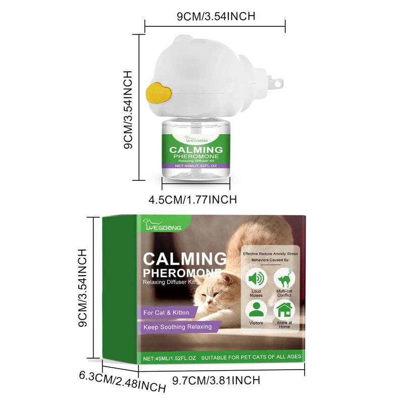 Cat Calming Diffuser Cat Pheromone Plug-In Relaxants Prevent Howling Pet Dogs Anti-Anxiety Reduces Anxiety Cat Calming Liquid