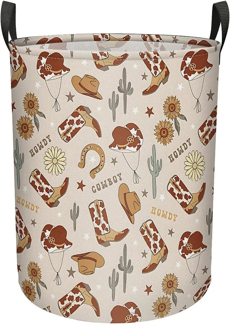 Pink Bows Laundry Basket Foldable with Handles, Waterproof Oxford Cloth Laundry Hamper Clothes Storage Bucket Toy Organizer