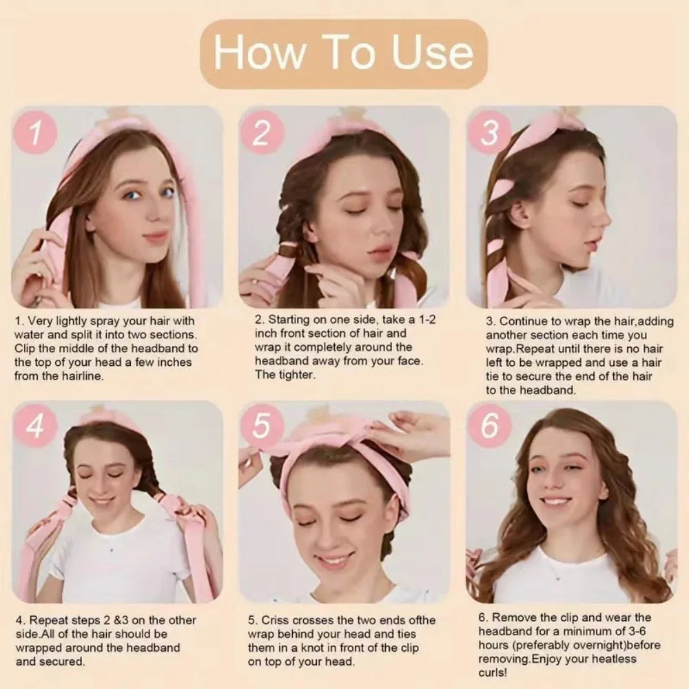 Soft Heatless Curling Rod Headband Set