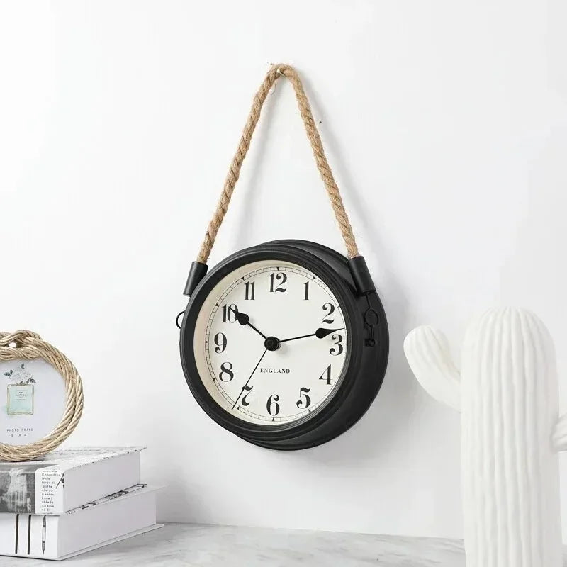 Vintage Style Metal Hanging Wall Clock