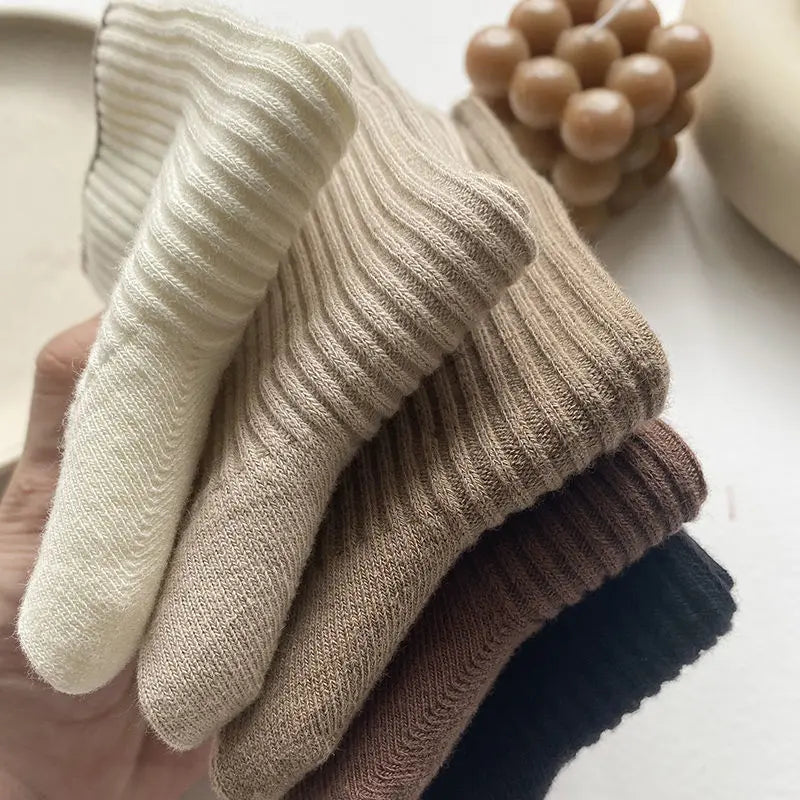 5 Pack Rib Knit Women's Cosy Warm Trendy Socks