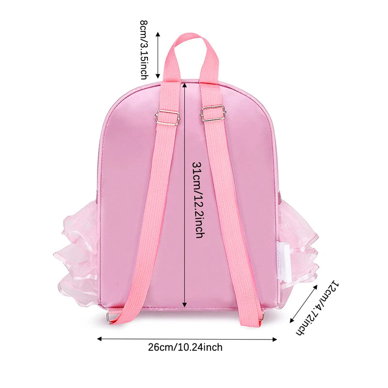 Children Ballet Bag for Girl Ballerina Dance Bag for Kids Pink Dancing Backpack Girls Ballet Dance Bags Baby School Backpack