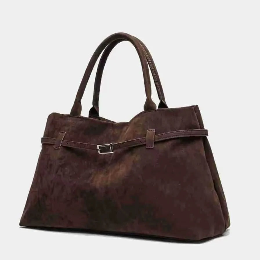 Women's Elegant Brown Large Capacity Vintage Tote Shopper Bag