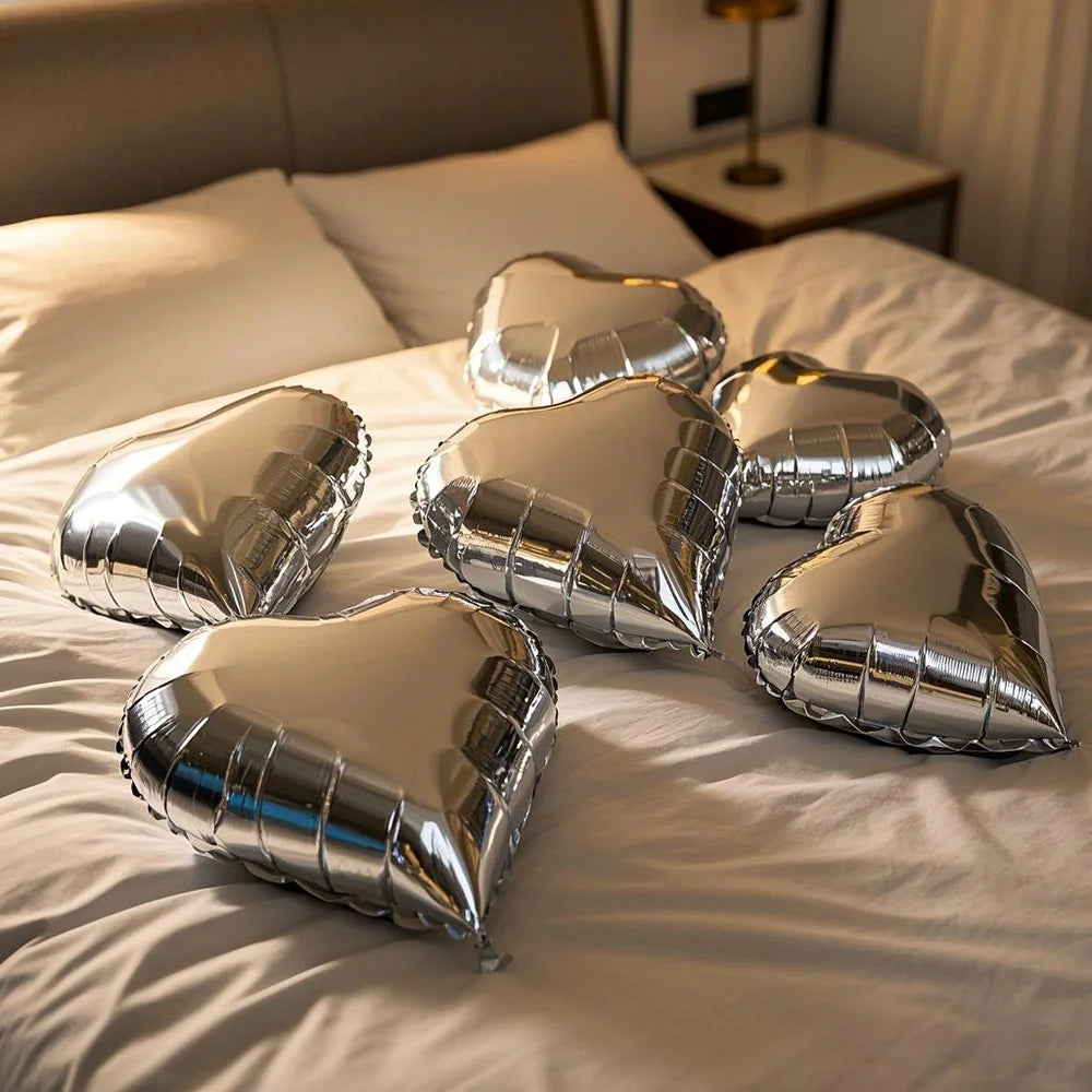 5/10/20pcs Rose Gold Heart Foil Balloons