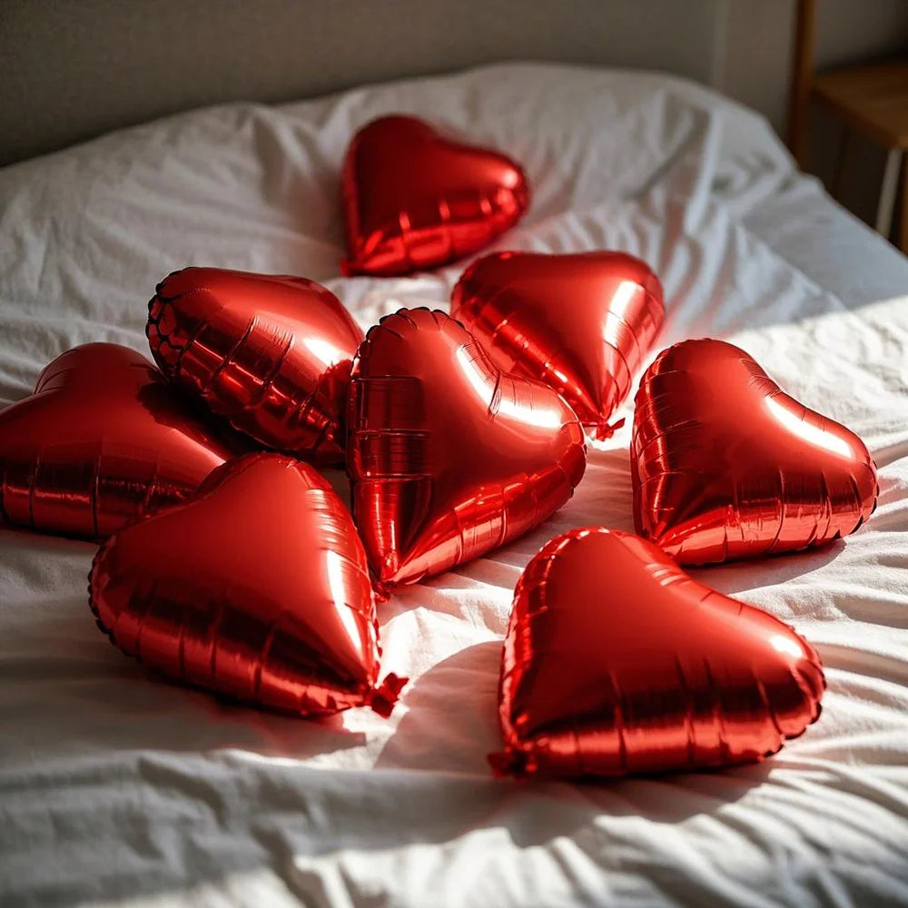 5/10/20pcs Rose Gold Heart Foil Balloons