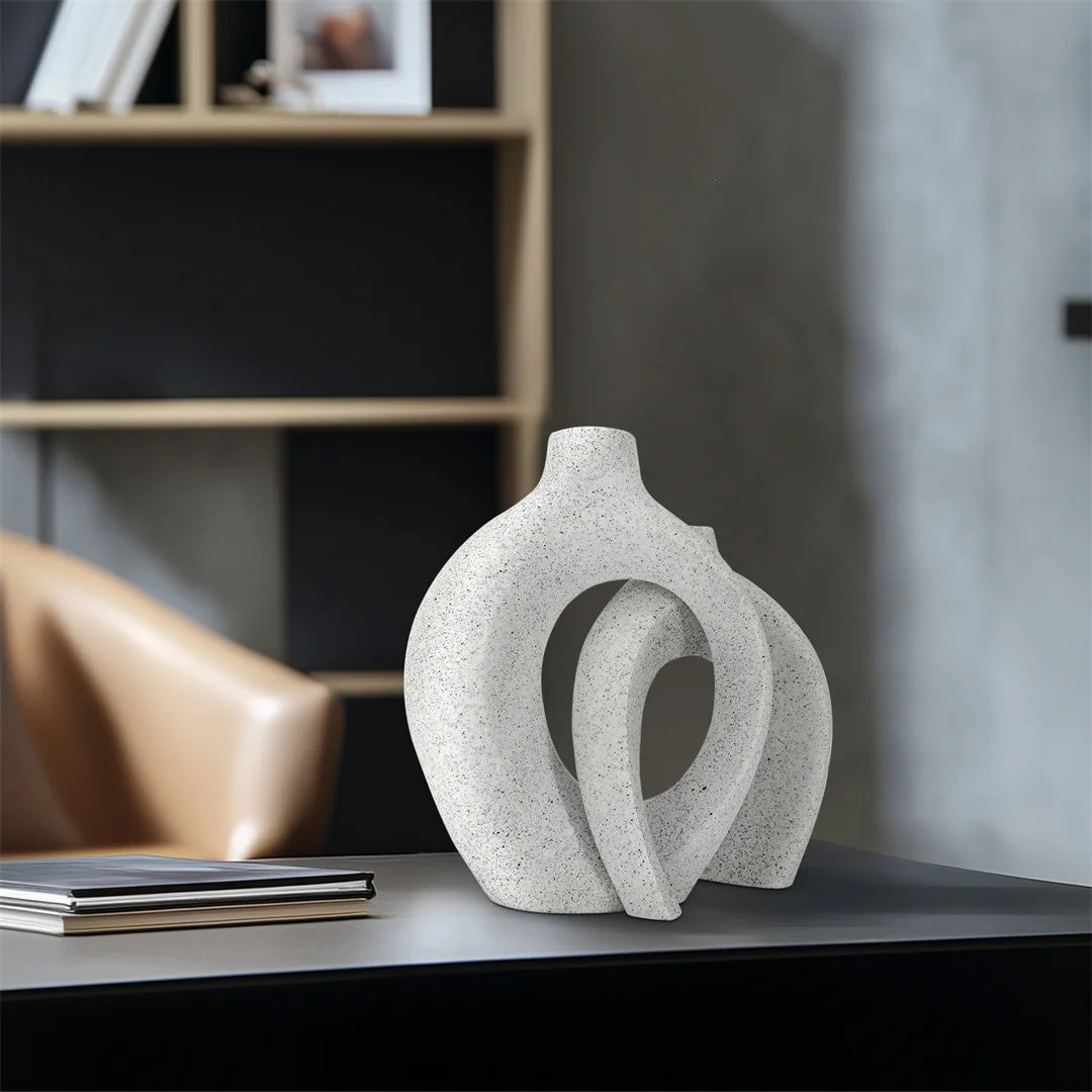 Elegant Decorative & Artistic Vase in Off White