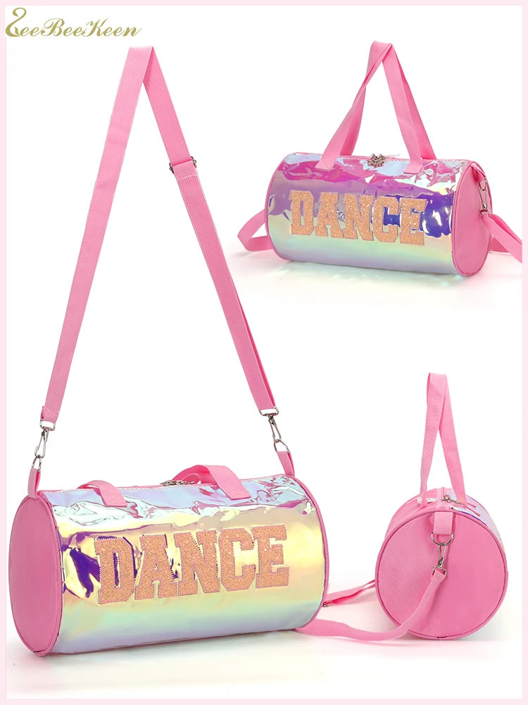 Ballet Bag For Girls Pink laser shiny Gym Bags Rucksack drum bag Rose Ballet Dance Bag Women Ballet Sports Dance Backpacks
