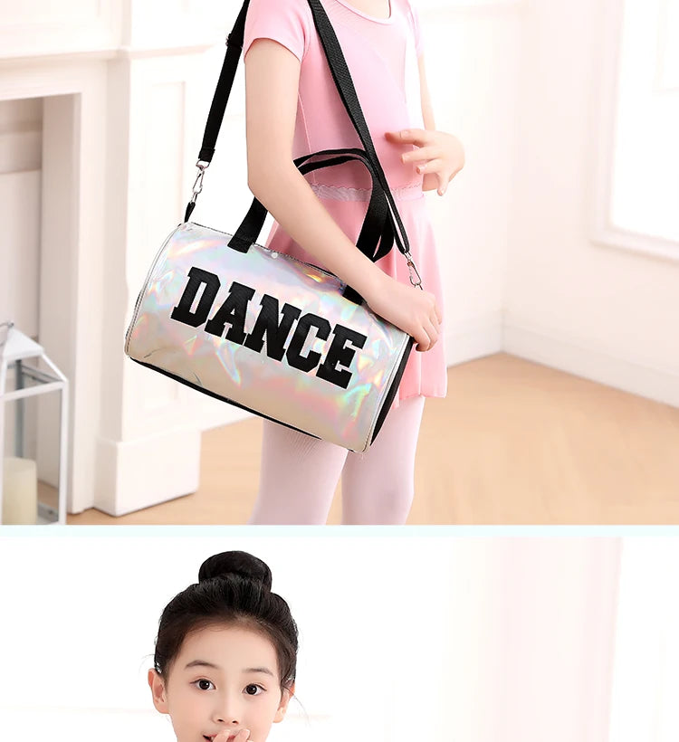 Ballet Bag For Girls Pink laser shiny Gym Bags Rucksack drum bag Rose Ballet Dance Bag Women Ballet Sports Dance Backpacks