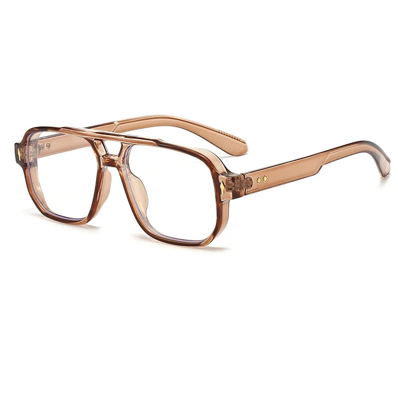 Women's Double Bridge Retro Square Glasses Fashion Eyewear